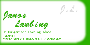 janos lambing business card