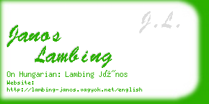 janos lambing business card